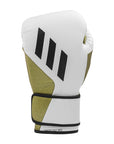 White and black boxing glove, black and gold, 18 oz.