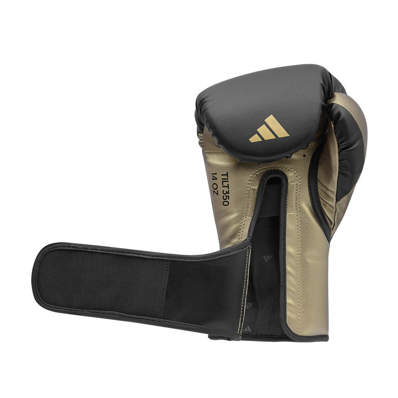 Black and gold boxing glove in Blue/Met Gold color, 16 oz weight.