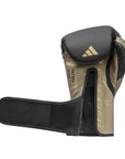 Black and gold boxing glove in Blue/Met Gold color, 16 oz weight.