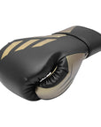 Black and gold boxing glove in Black/Gold Met color, 10 oz weight.