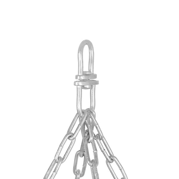 Chain with a hook for hanging punching bag.