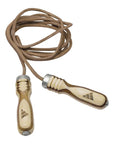 Retro style jump rope with wooden handles for boxing accessories.